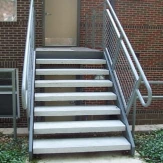 end mounted floating stair treads